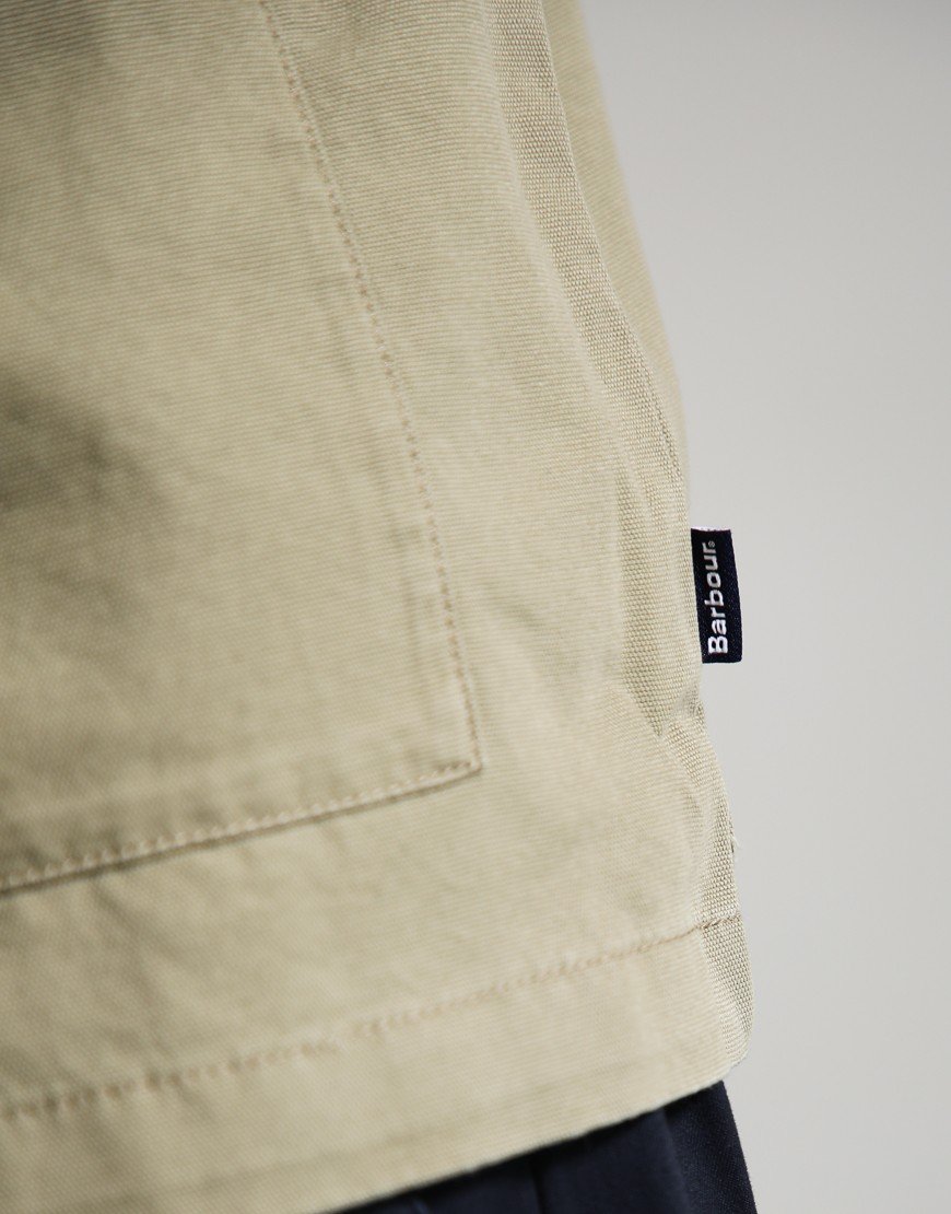 Barbour Tartan Trimmed Washed Overshirt Mushroom