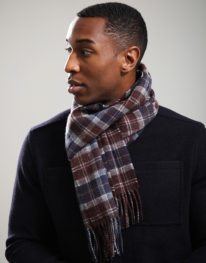 Barbour Tartan Lambswool Scarf Midnight Oak Tartan