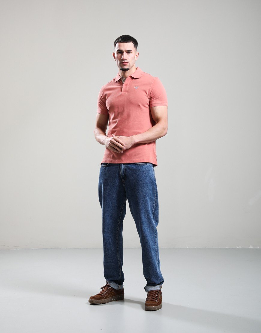 Barbour Tartan Pique Polo shirt Pink Clay