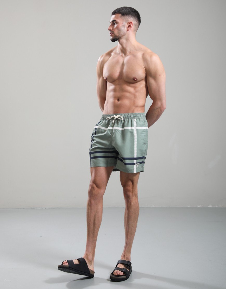 Barbour Twain Swim Shorts Laurel Green
