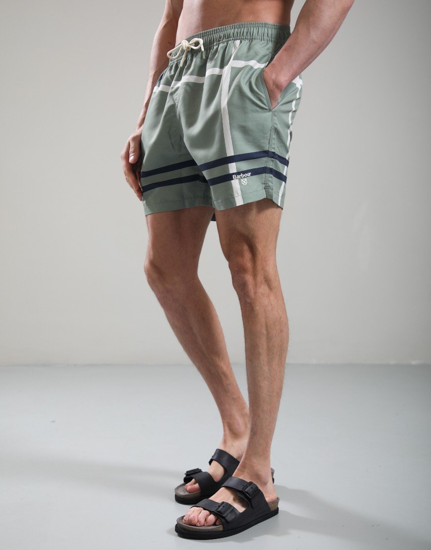 Barbour Twain Swim Shorts Laurel Green