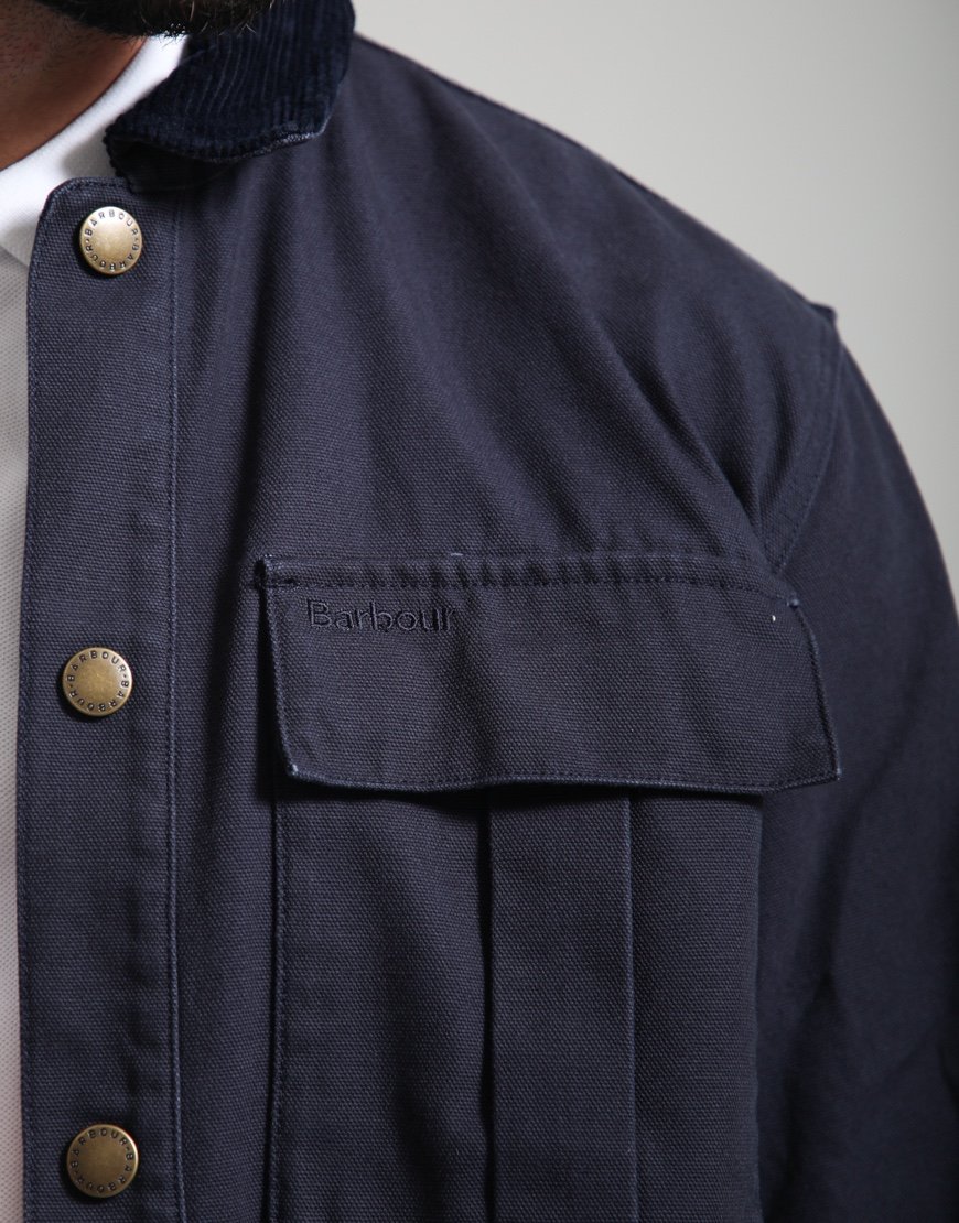 Barbour Ursula OS Canvas Overshirt Dark Navy