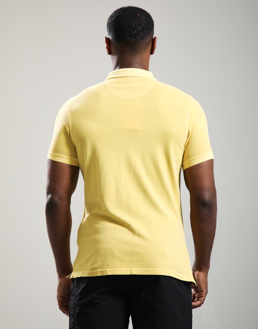 Barbour Washed Tartan Polo Shirt Washed Yellow