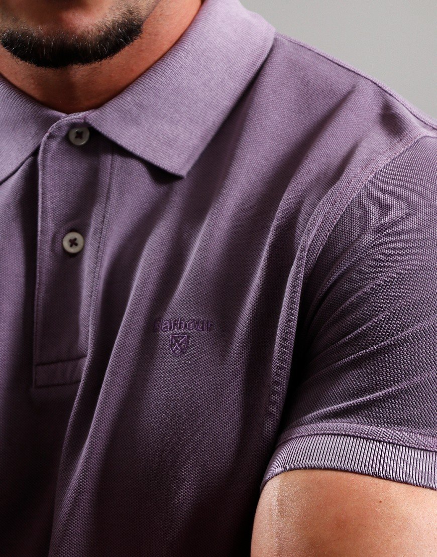 Barbour Wash Sports Polo Shirt Purple