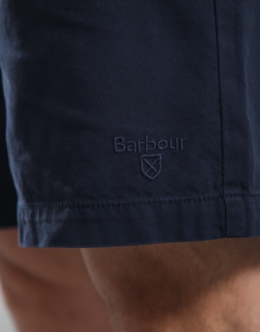 Barbour Washed Oxford Relaxed Shorts Navy