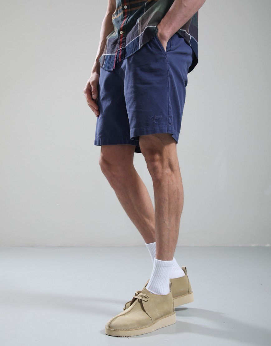 Barbour Washed Oxford Relaxed Shorts Oceana