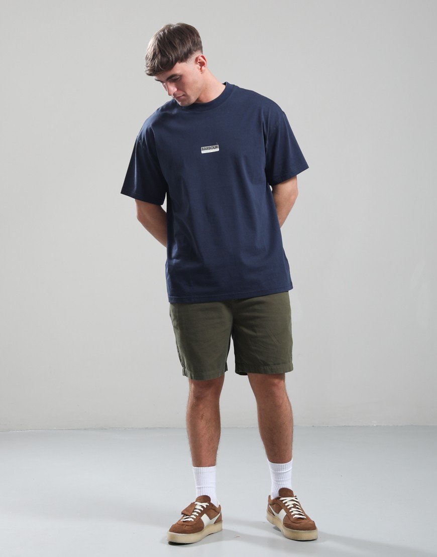 Barbour Washed Oxford Relaxed Shorts Uniform Green