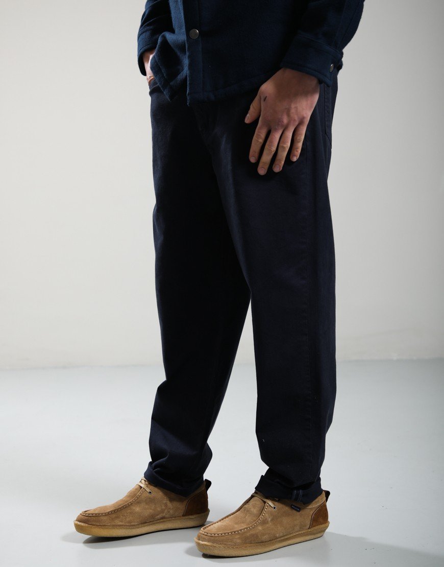 Barbour Washed Regular Fit Trousers Dark Navy