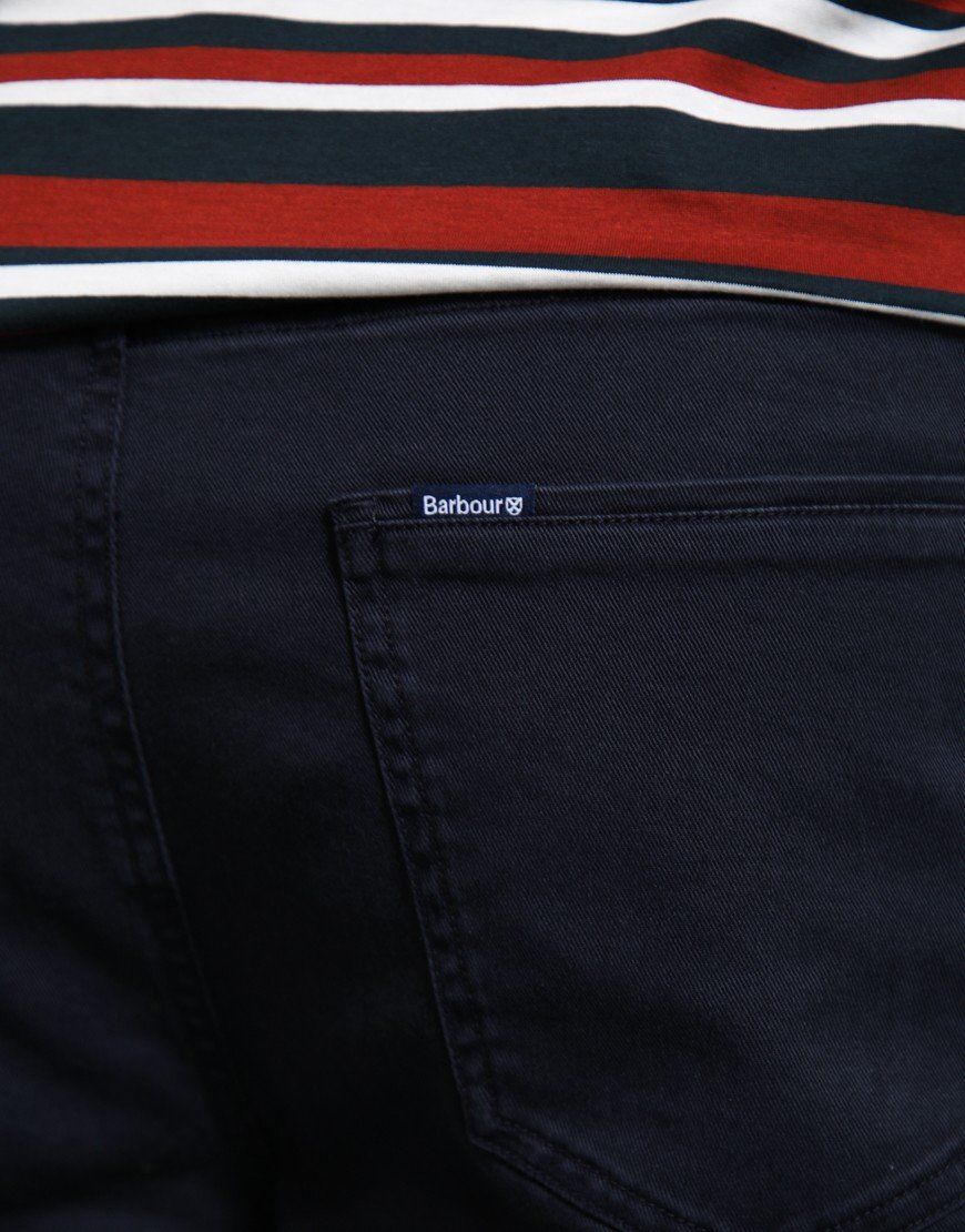 Barbour Washed Regular Fit Trousers Dark Navy