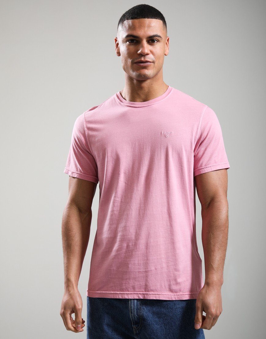 Barbour International Washed Tartan T-Shirt Washed Pink