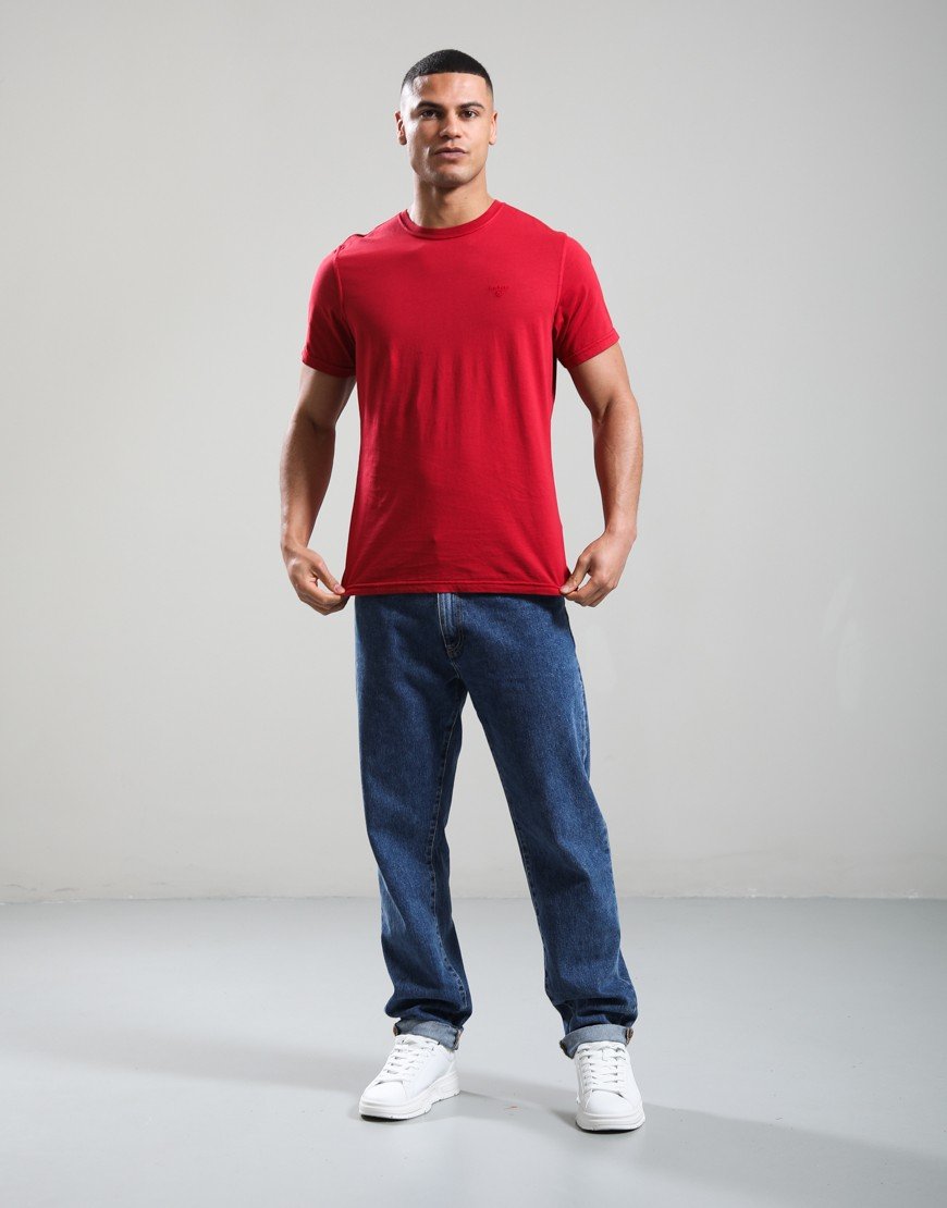 Barbour Washed Tartan T-Shirt Washed Red