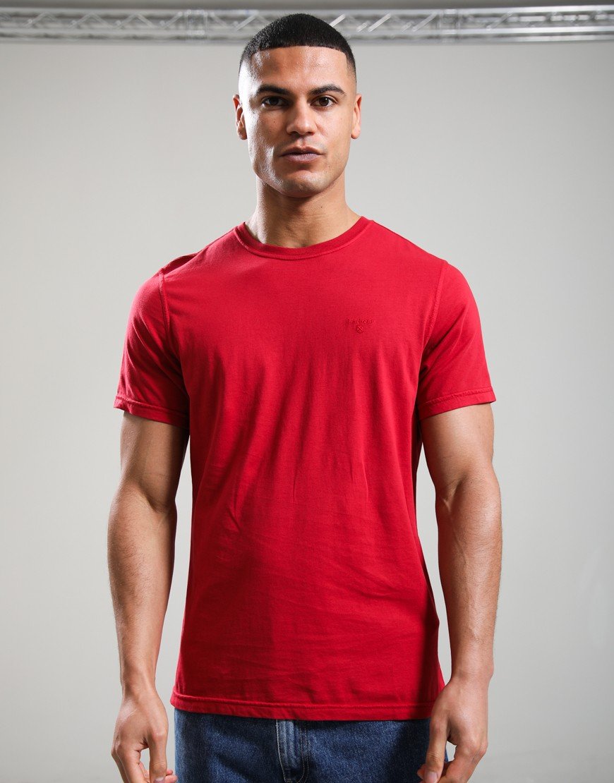 Barbour Washed Tartan T-Shirt Washed Red