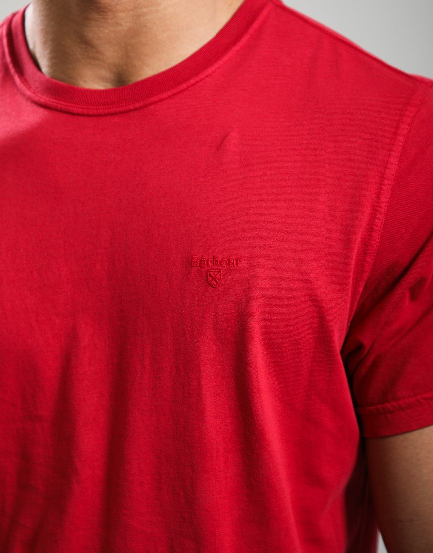 Barbour Washed Tartan T-Shirt Washed Red
