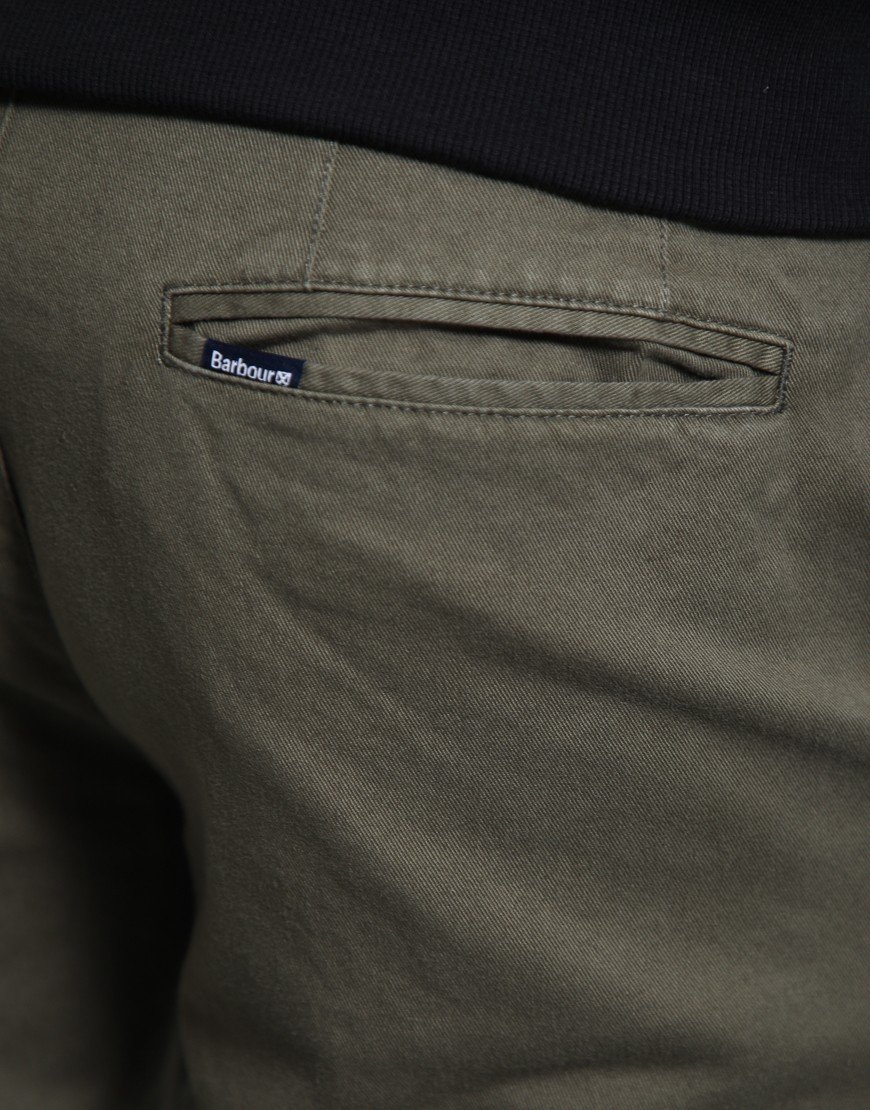 Barbour Washed Tailored Fit Trousers Olive