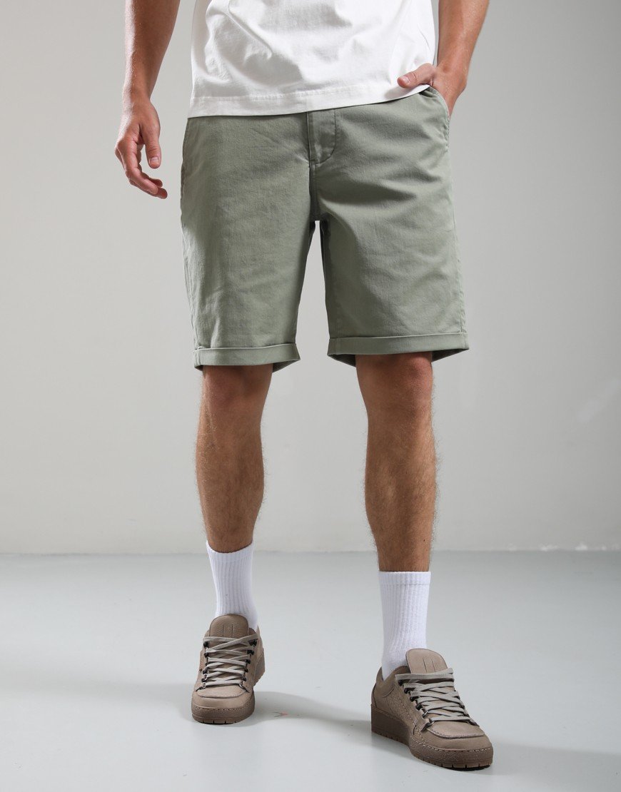 Barbour Washed Twill Chino Shorts Laurel Green
