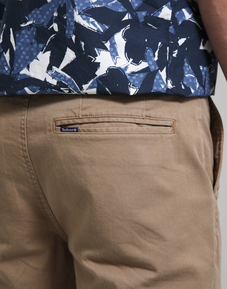 Barbour Washed Twill Chino Shorts Stone