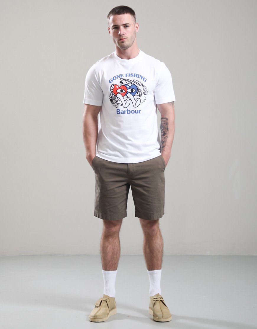 Barbour X MUL Gone Fishing T-Shirt White