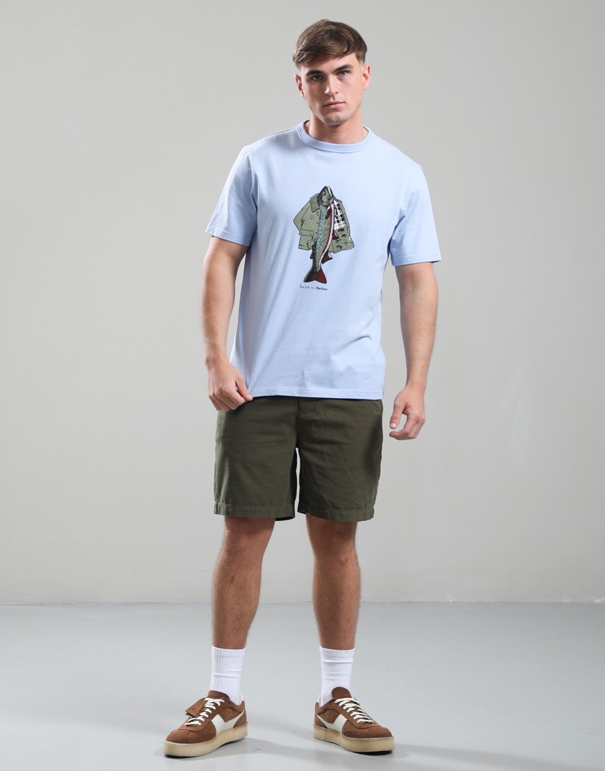 Barbour X Paul Smith Fishing T-Shirt Mid Blue