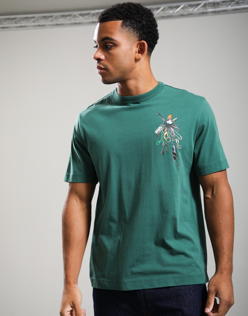Paul Smith Loves Barbour Key T-Shirt Bottle Green