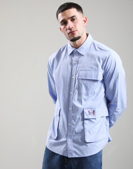 Barbour x Paul Smith Swale Shirt Mid Blue
