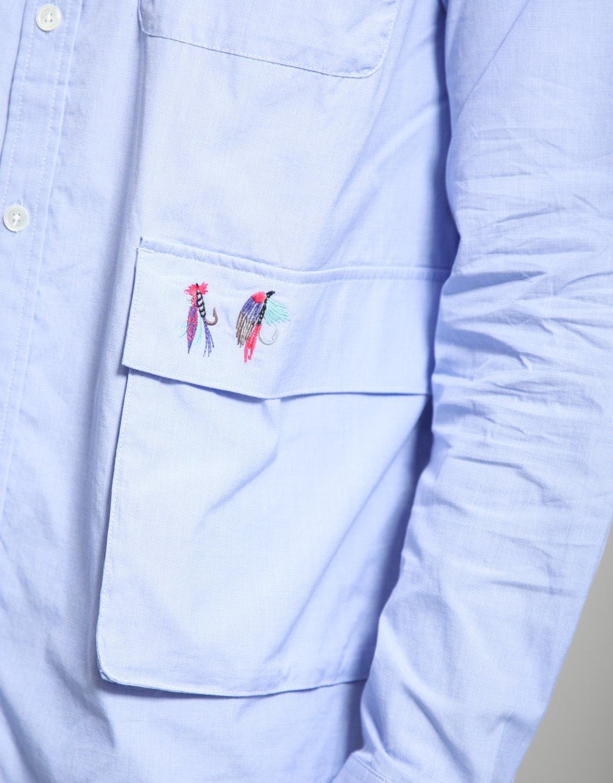 Barbour x Paul Smith Swale Shirt Mid Blue