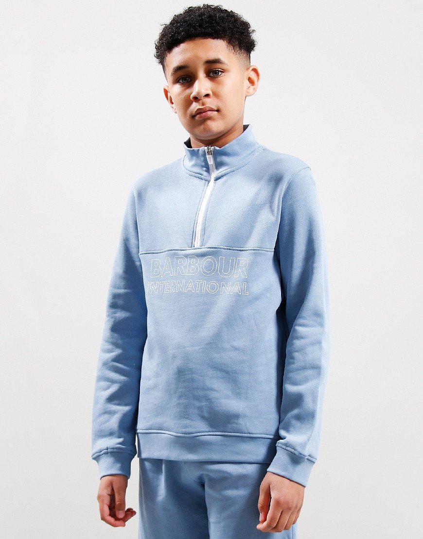 Barbour Children Trick Half Zip Set Powder Blue Terraces Menswear barbour-children-trick-half-zip-set-powder-blue-terraces-menswear