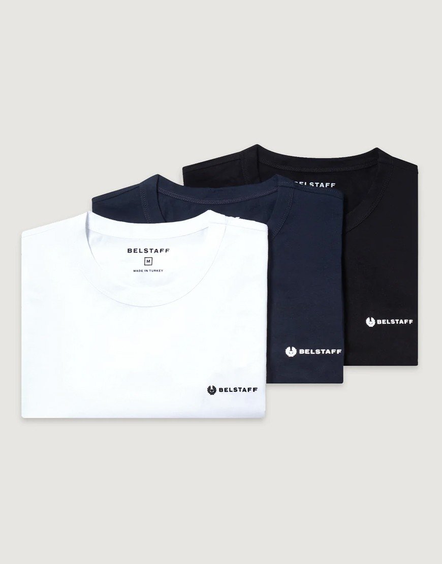 Belstaff 3 Pack T-Shirt Black/Dark Ink/White