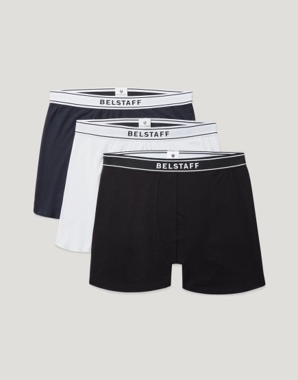 Belstaff 3 Pc Boxer Brief Set Black/Dark Ink/White