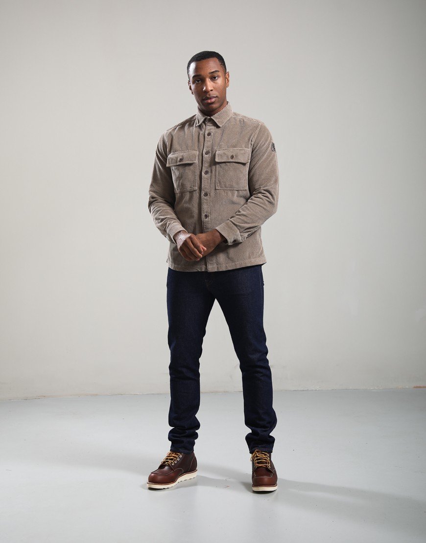 Belstaff Ravine Cotton Corduroy Shirt Dusty Taupe