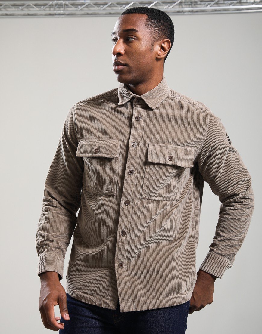 Belstaff Ravine Cotton Corduroy Shirt Dusty Taupe