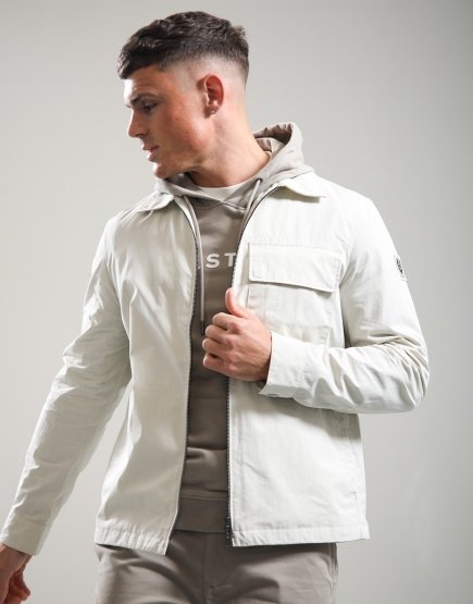Belstaff Cargo Overshirt Silver Birch