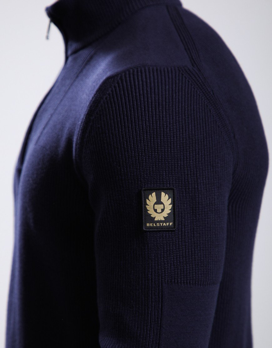 Belstaff Commander Quarter Zip Jumper Dark Ink