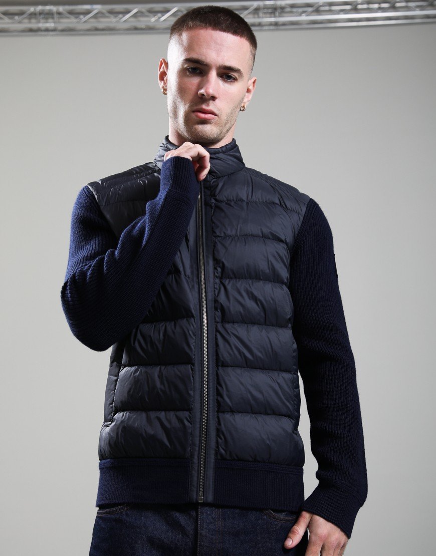 Belstaff Compound Cardigan Down Jacket Dark Ink