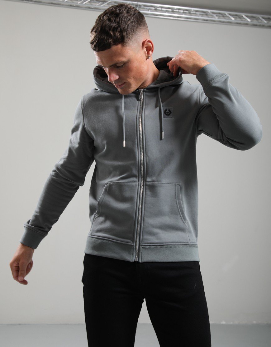 Belstaff Full Zip Hoodie Atlantic Grey