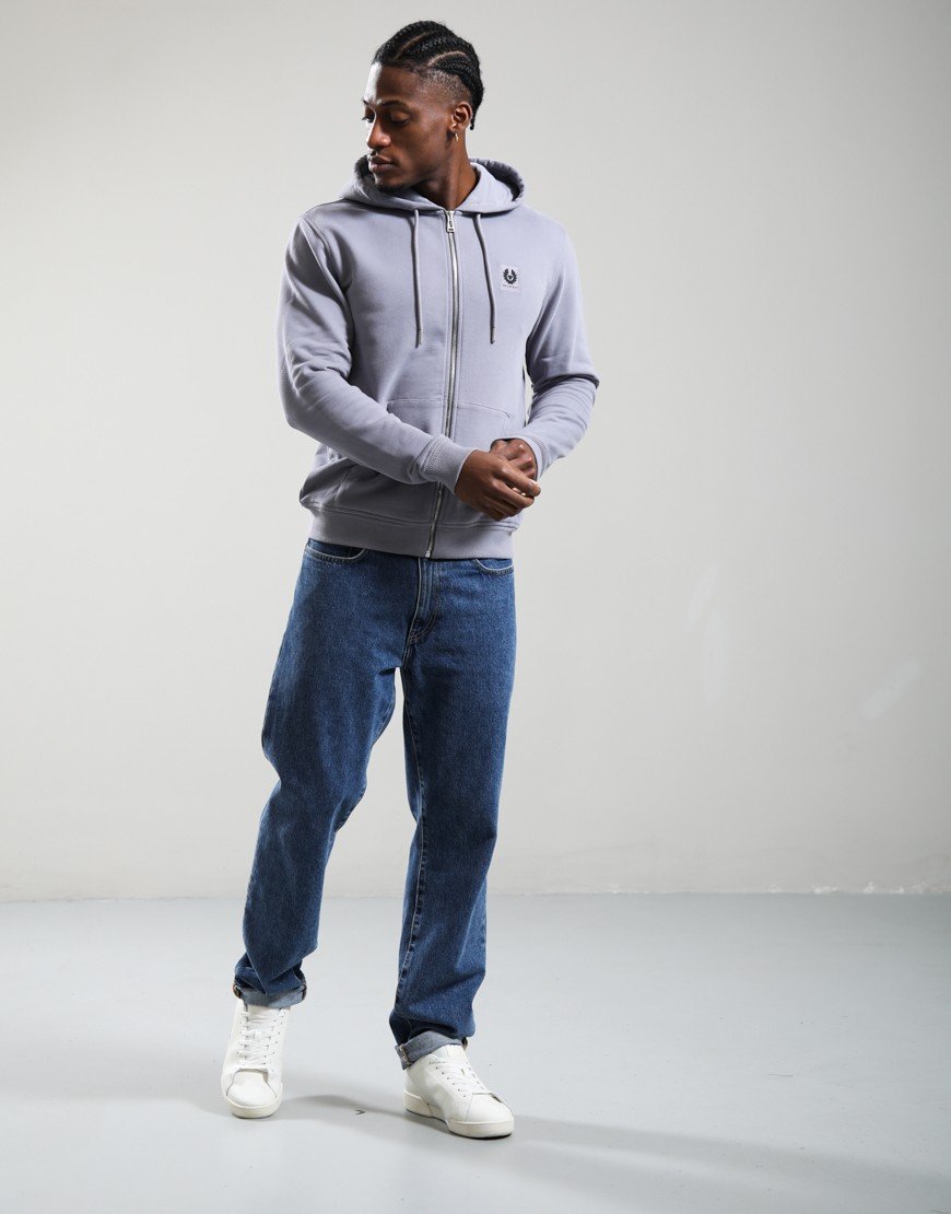 Belstaff Full Zip Hoodie Faded Indigo