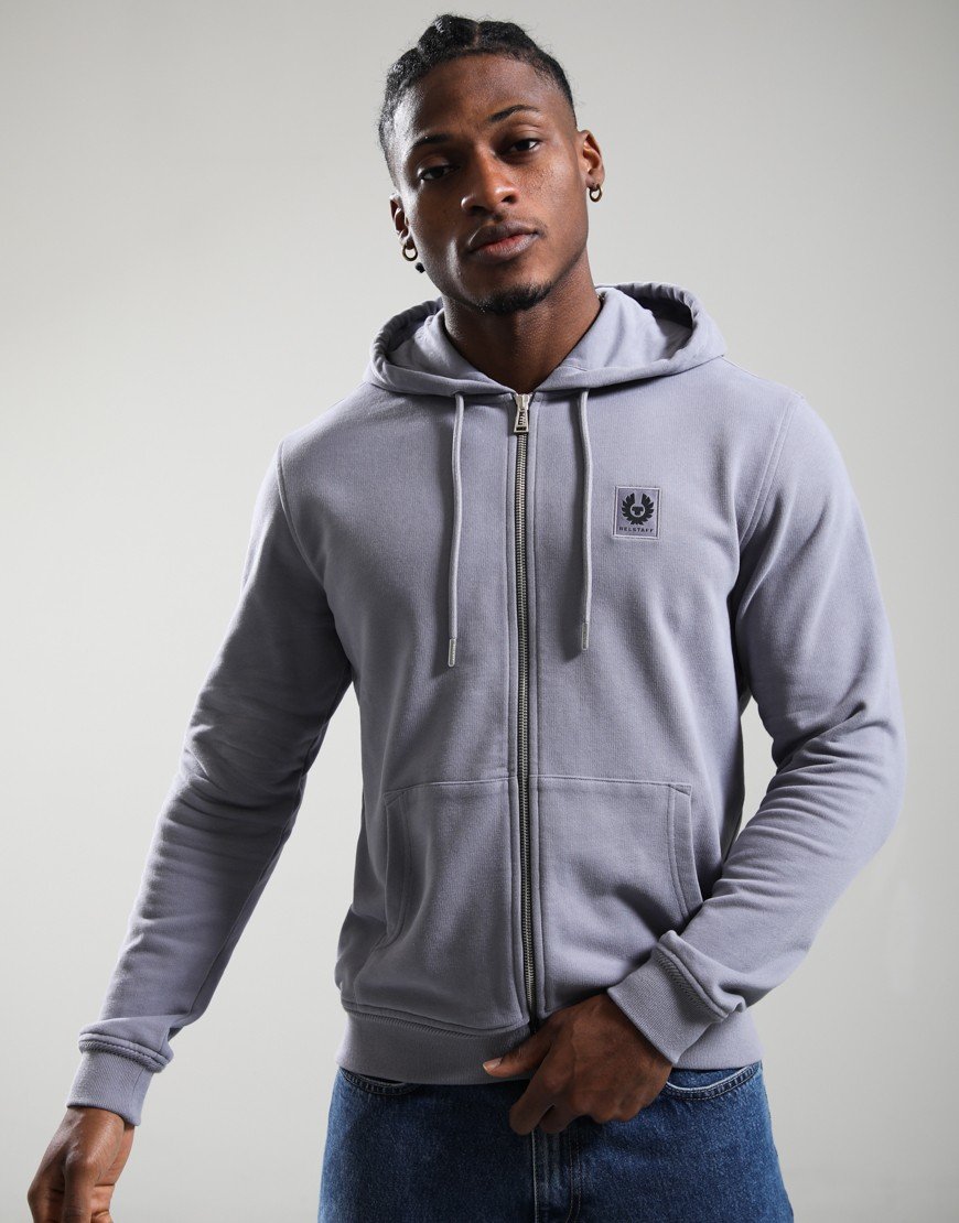 Belstaff Full Zip Hoodie Faded Indigo