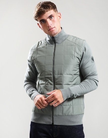 Belstaff Kelbrook Zip Cardigan  Sage Green
