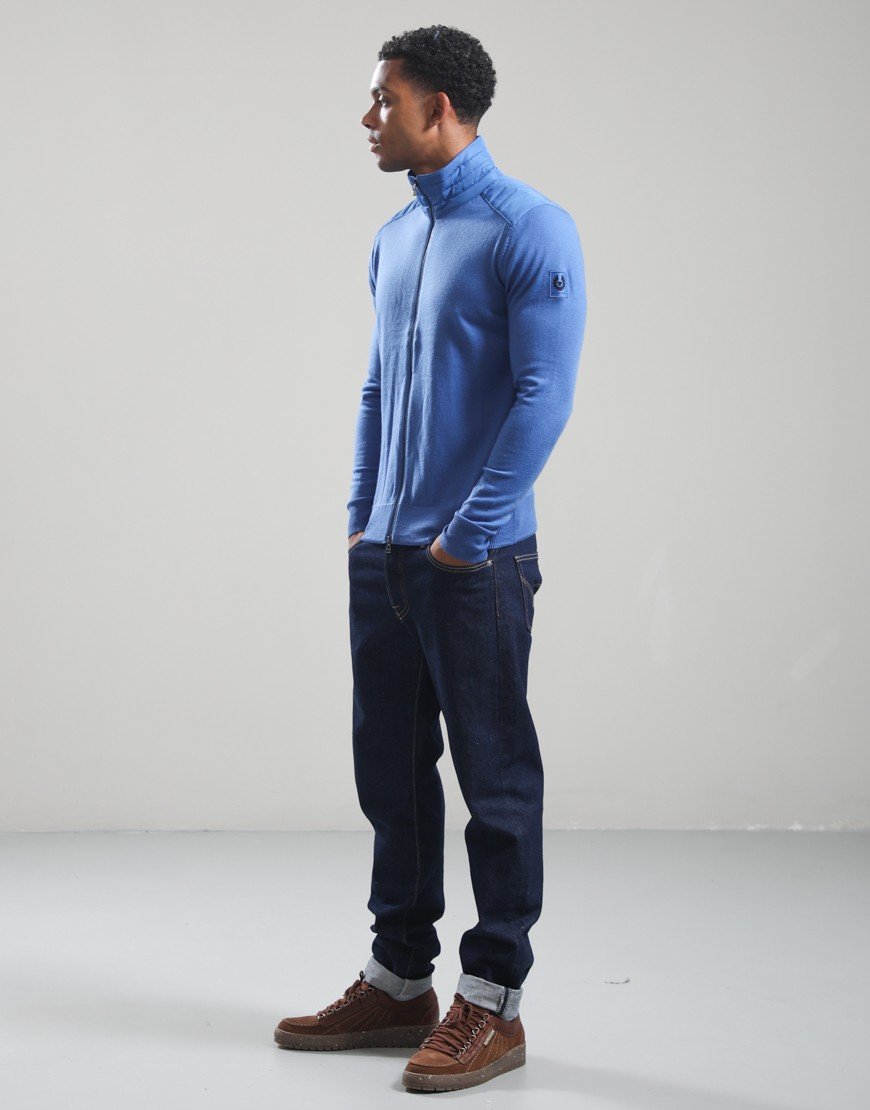 Belstaff Kelby Zip Cardigan Marine Blue