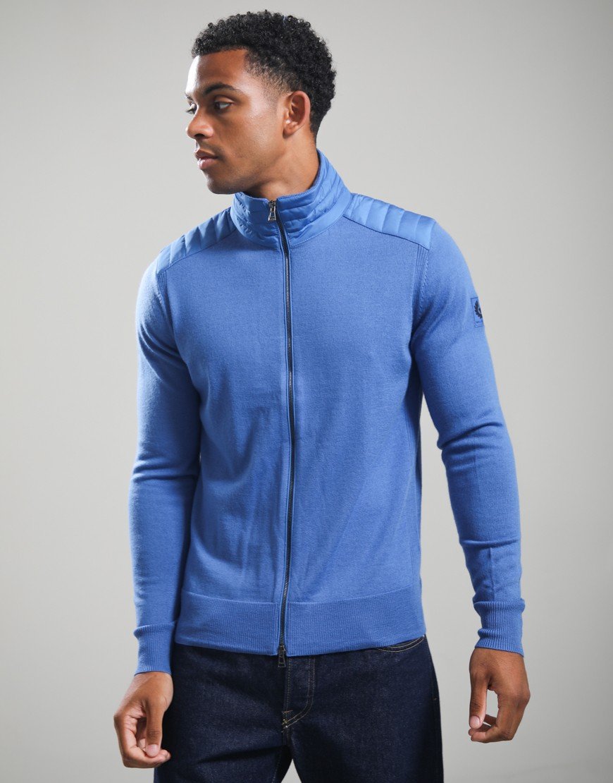 Belstaff Kelby Zip Cardigan Marine Blue
