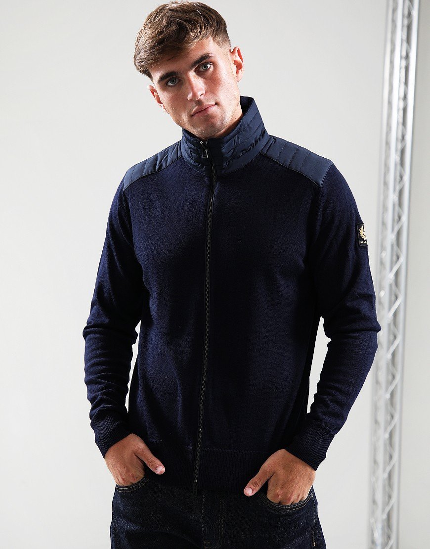 Belstaff Kelby Zip Cardigan Dark Ink