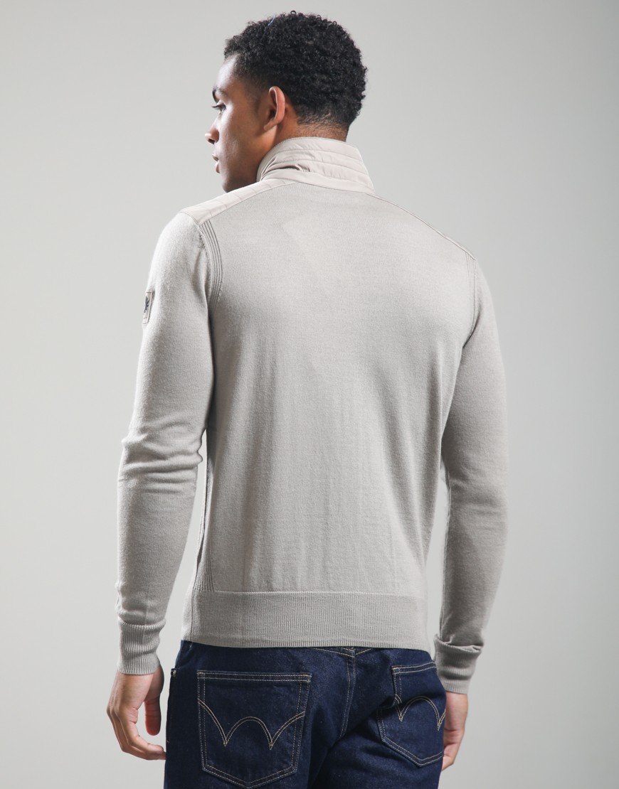 Belstaff Kelby Zip Cardigan Dark Sand