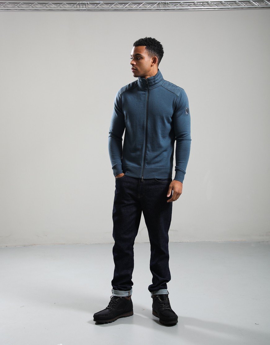 Belstaff Kelby Zip Cardigan Petrol