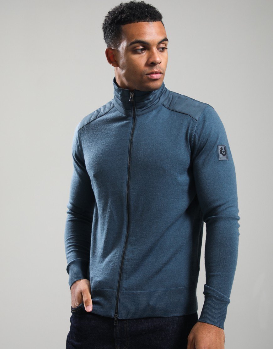 Belstaff Kelby Zip Cardigan Petrol