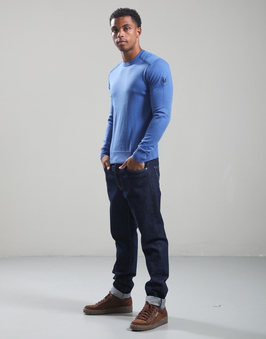 Belstaff Kerrigan Crew Neck Jumper Marine Blue