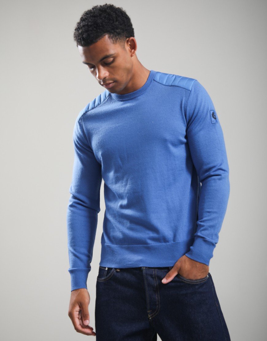 Belstaff Kerrigan Crew Neck Jumper Marine Blue