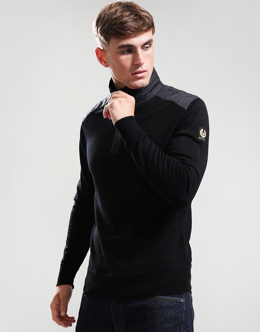 Belstaff Kilmington Quarter Zip Jumper Black