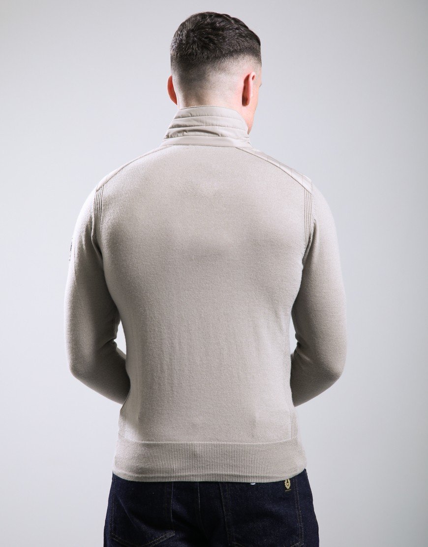 Belstaff Kilmington Quarter Zip Jumper Dark Sand