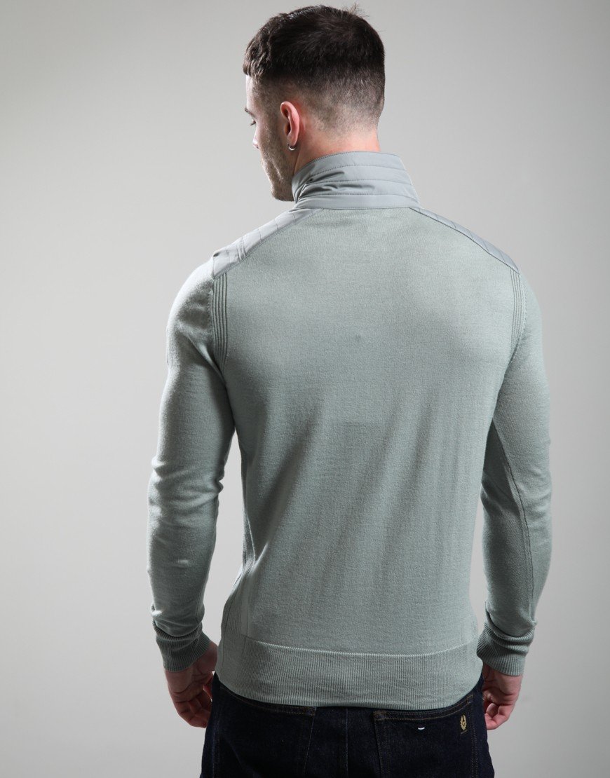 Belstaff Kilmington Quarter Zip Jumper Lichen
