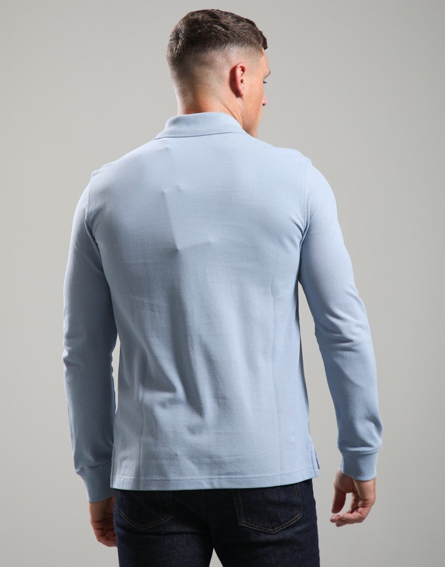 Belstaff Long Sleeved Polo Shirt Mist Blue