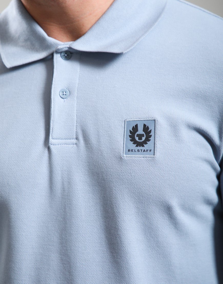 Belstaff Long Sleeved Polo Shirt Mist Blue